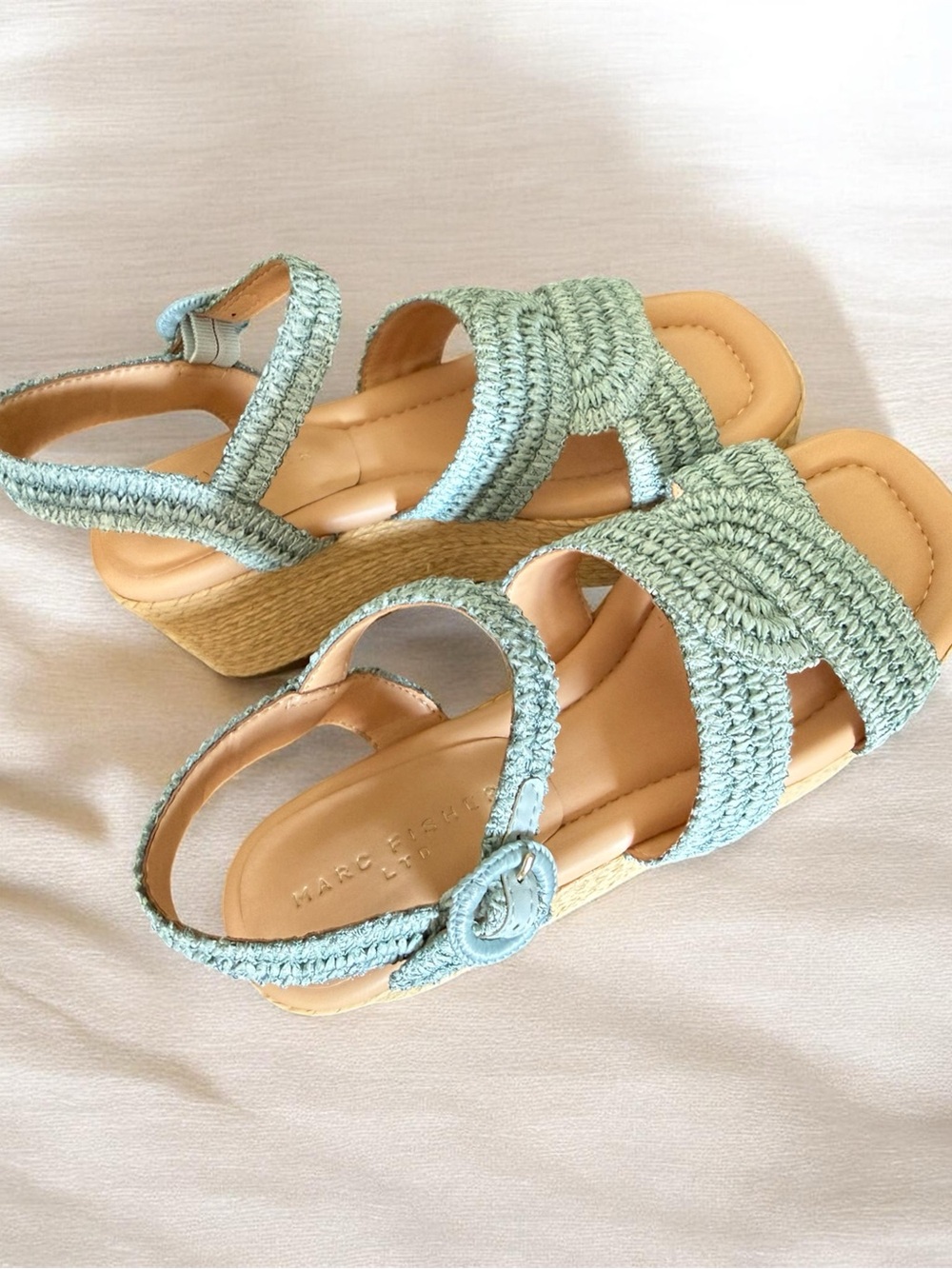 Marc Fisher Mint Woven Espadrille Wedge Sandals